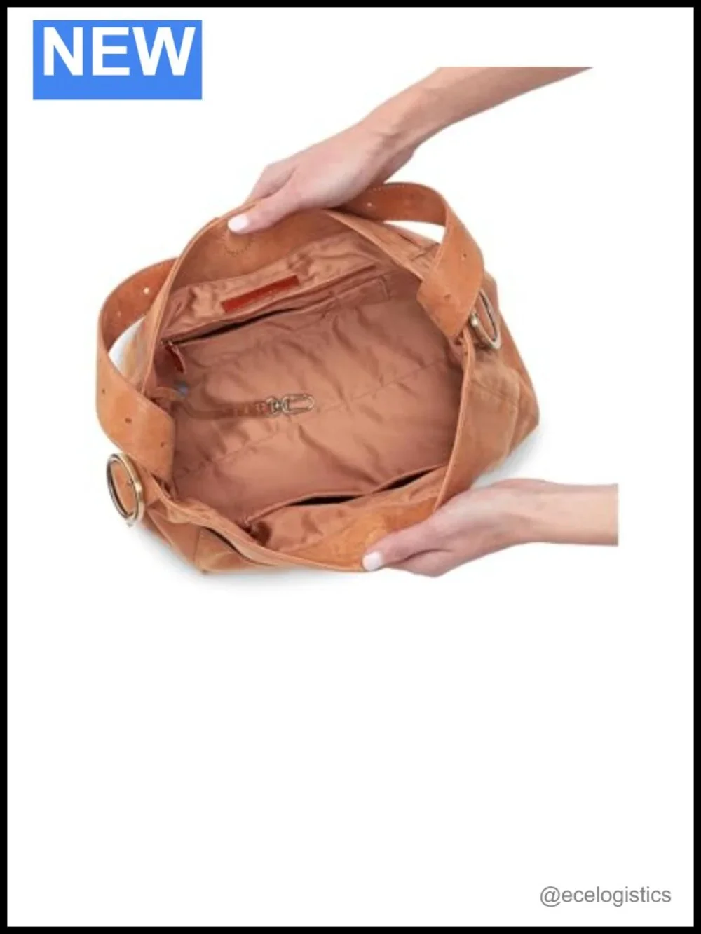 100% Leather Hobo Shoulder Bag with Phone Pocket and Lanyard Clip